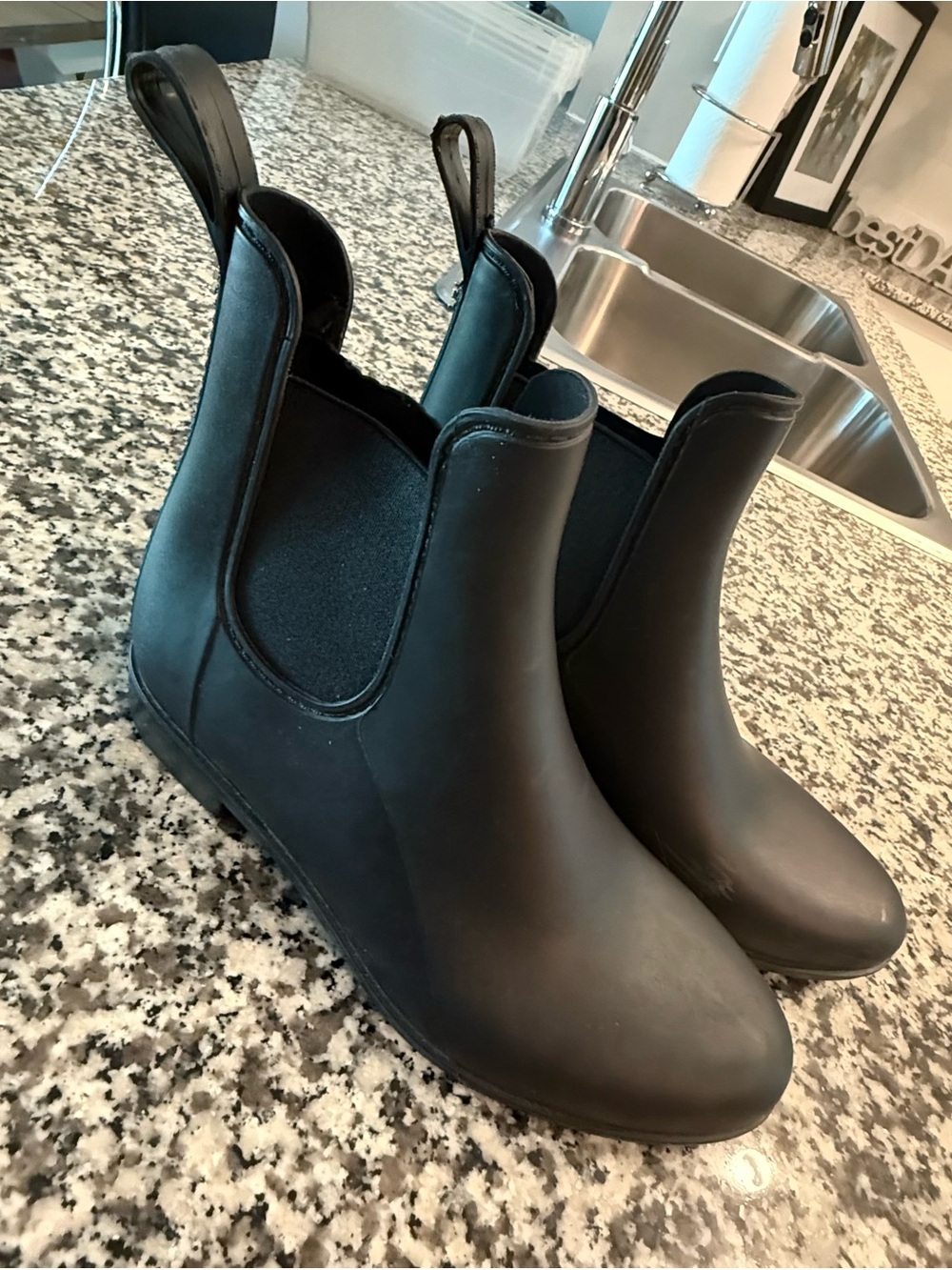 Sam Edelman Black Chelsea Rain Ankle Boots